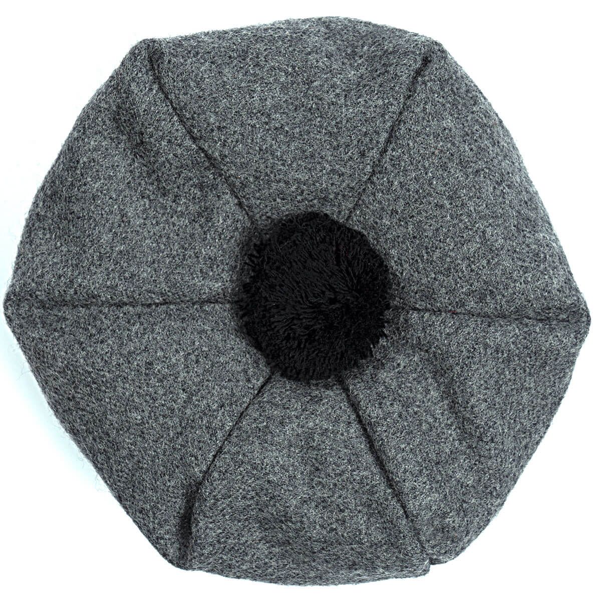 Steel Plain Coloured Brushed Wool Tam - Click Image to Close